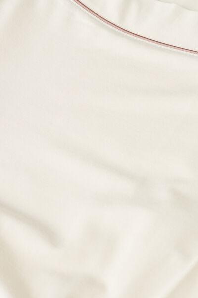 Cream Contrasting Trim Modal Shorts, , large image number 4