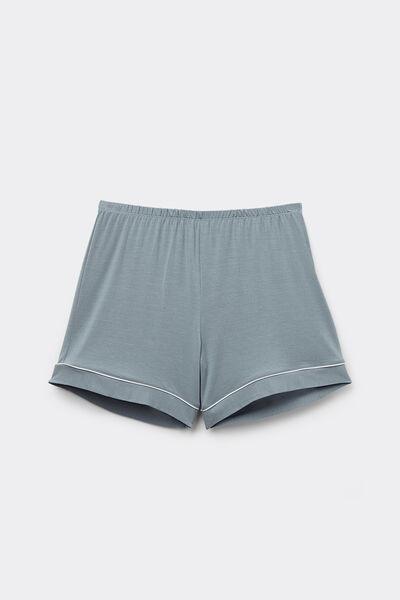 Blue Contrasting Trim Shorts, , large image number 1