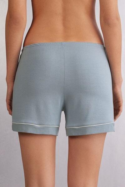 Blue Contrasting Trim Shorts, , large image number 3