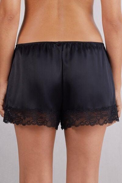 Black Silk Shorts, Black, large image number 5