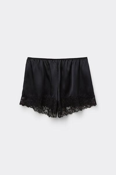 Black Silk Shorts, Black, large image number 8