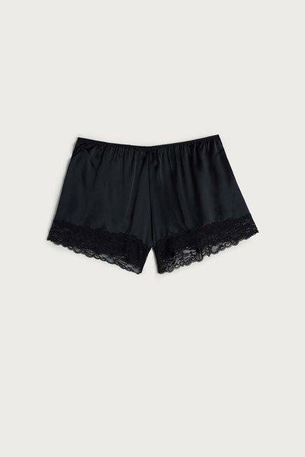 Black Silk Shorts, Black, large image number 11