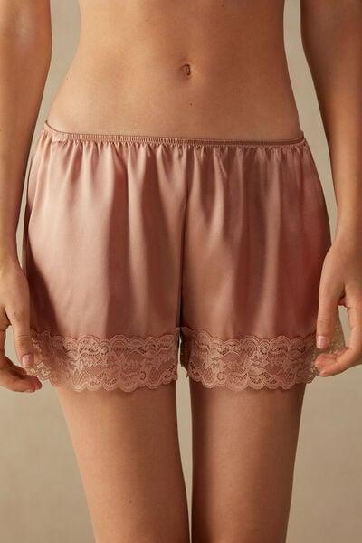 Pink Silk Shorts, Satin Pink, large image number 3