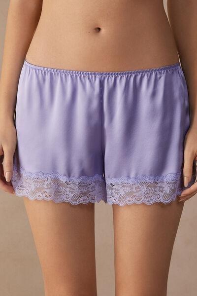 White Silk Shorts, Powder White, large image number 3