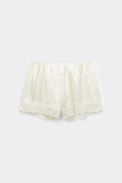 White Silk Shorts, Powder White, large image number 9