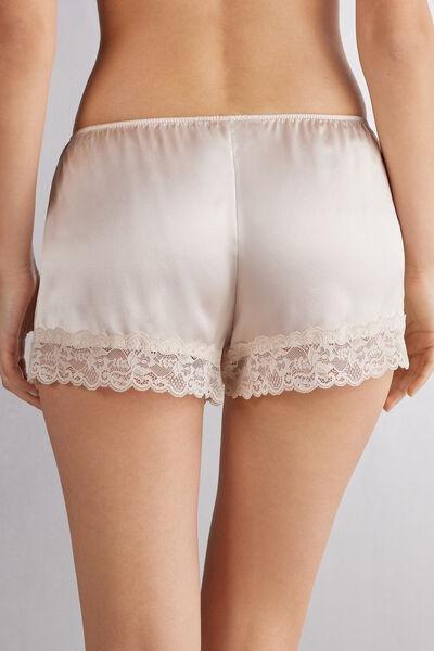 White Silk Shorts, Silk, large image number 5