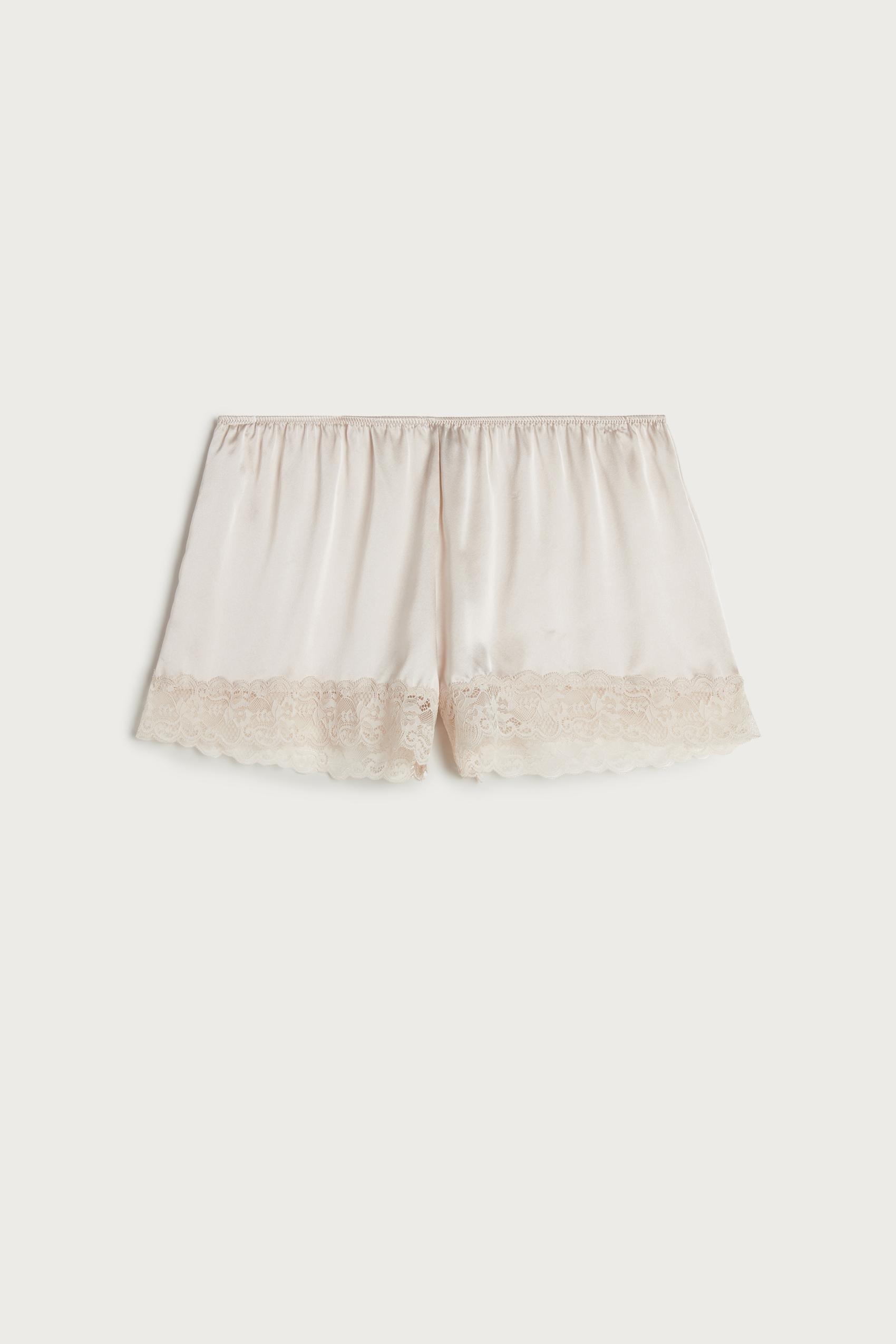 White Silk Shorts, Silk, large image number 6