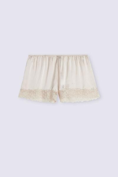 White Silk Shorts, Silk, large image number 7