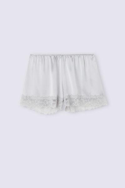 Grey Lace-Trimmed Shorts, , large image number 2