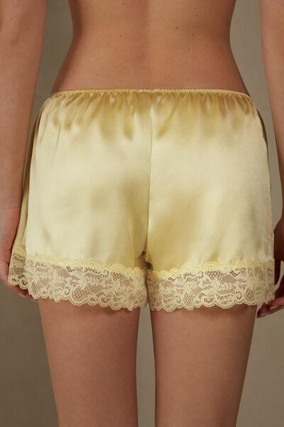 Yellow Silk Shorts, , large image number 3
