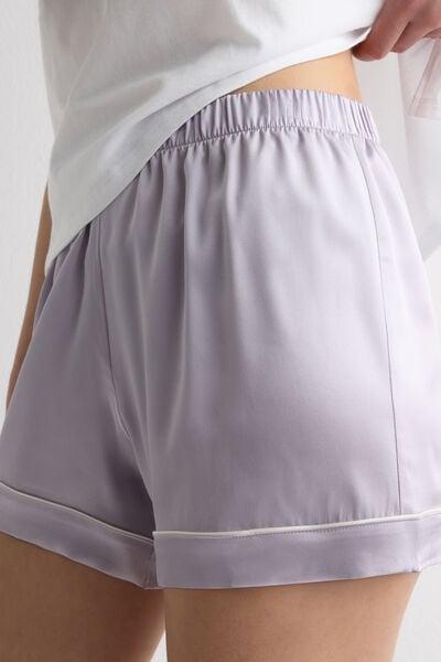 Lilac Trimmed Silk Shorts, 5601_056K, large image number 5