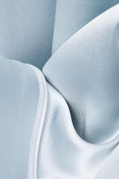 Blue Stretchy Trimmed Silk Shorts, 5601_060K, large image number 4