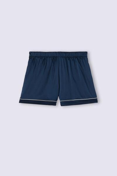 Blue Elasticated Waist Shorts, , large image number 2