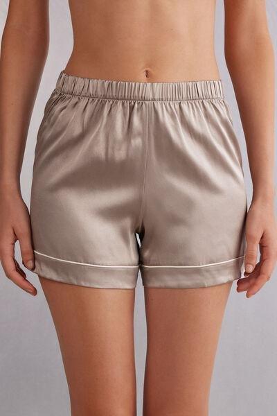 Beige Elasticated Waist Shorts, , large image number 0