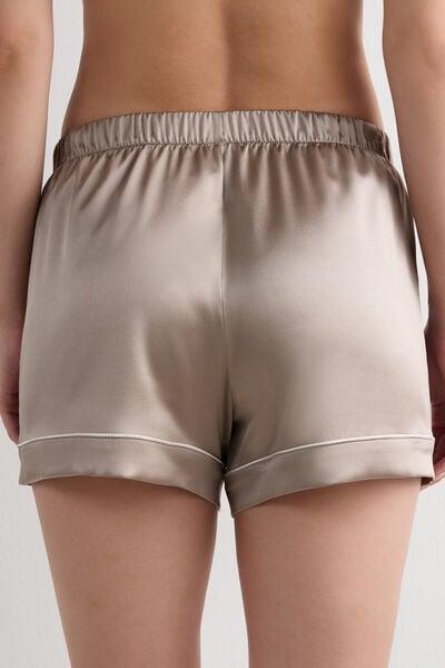 Beige Elasticated Waist Shorts, 5601_651I, large image number 5