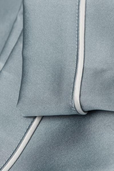 Blue Trimmed Silk Shorts, , large image number 4