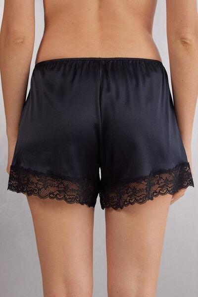 Black Embroidered Shorts, , large image number 3