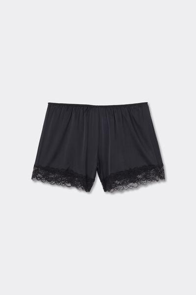 Black Embroidered Shorts, Black, large image number 6