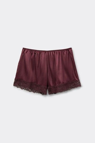 Burgundy Silk Lace Shorts, 5601_028K, large image number 3