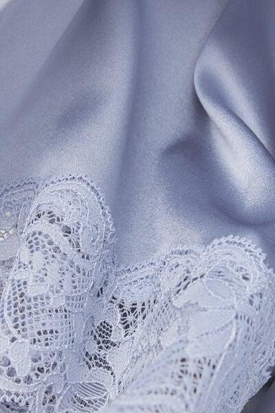 Blue Embellished Silk Shorts, 5601_064K, large image number 4