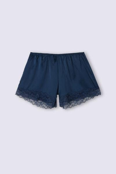 Blue Embroidered shorts, , large image number 2