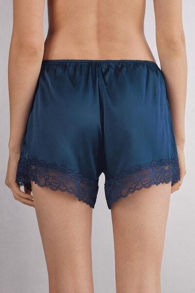 Blue Embroidered shorts, , large image number 3