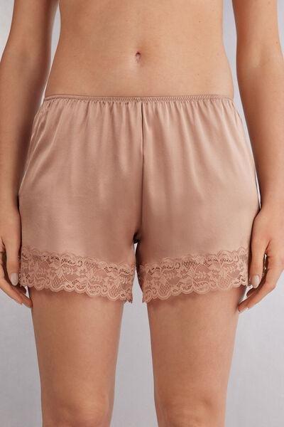 Multicolour Silk Lace Shorts, , large image number 0