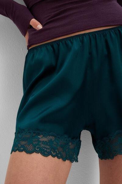 Green Slightly Stretchy Silk Shorts, 5601_187K, large image number 4