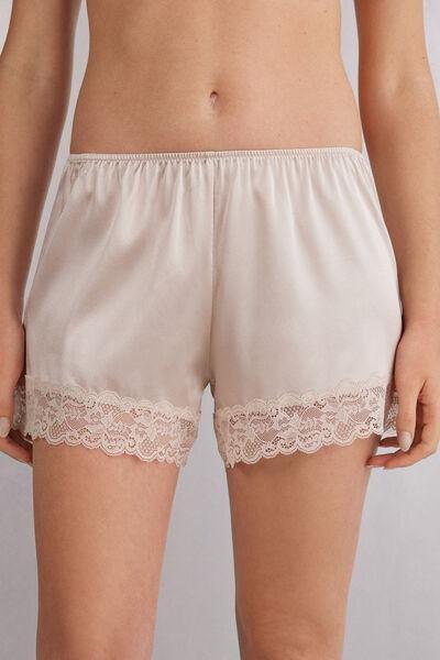 White Embroidered Shorts, , medium