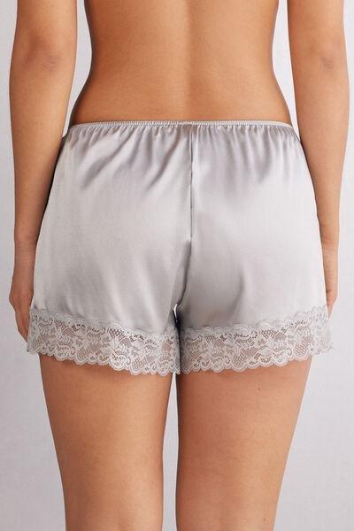 Grey Silk Shorts, , large image number 3