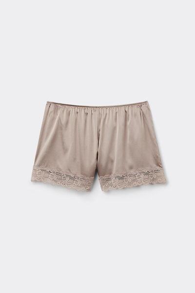 Beige Embroidered Shorts, , large image number 1