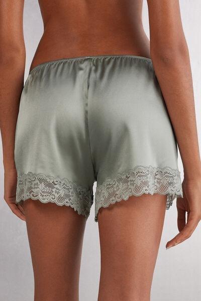 Green Embroidered Shorts, 5601_657J, large image number 3