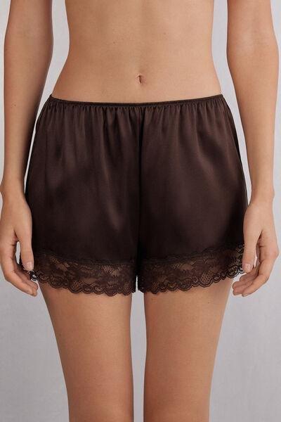 Brown Embroidered Shorts, , large image number 0