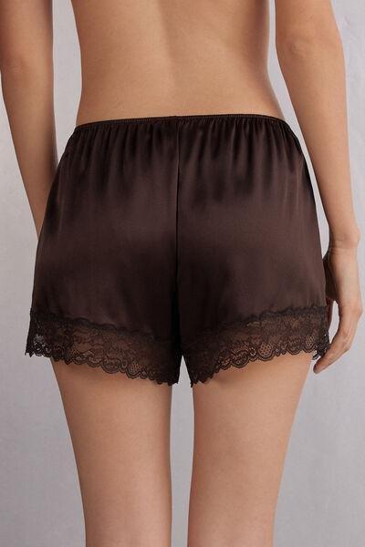 Brown Embroidered Shorts, , large image number 3