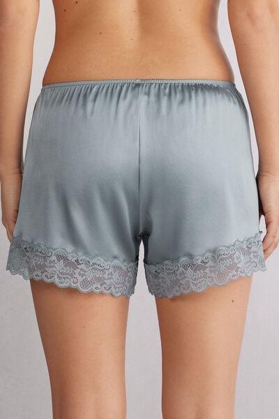 Blue Lace And Silk Shorts, , large image number 3