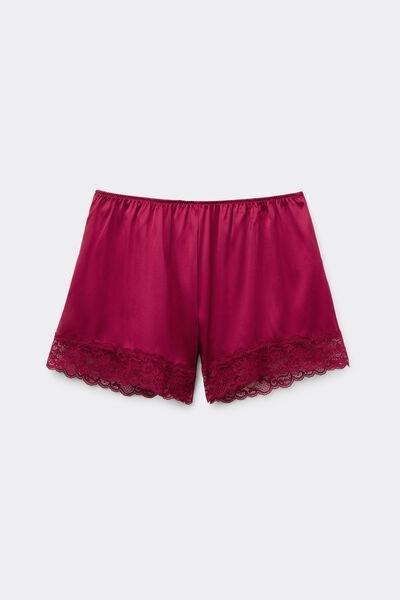 Red Lace And Silk Shorts, , large image number 2