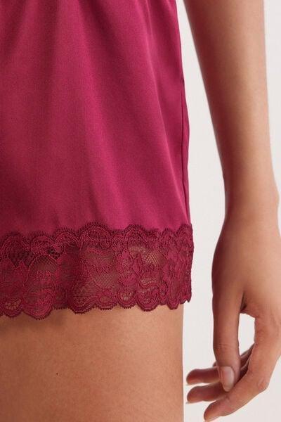 Red Lace And Silk Shorts, 5601_940J, large image number 5