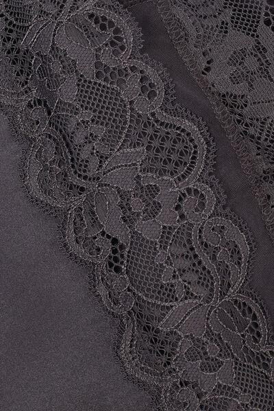 Grey Lace And Silk Shorts, , large image number 4