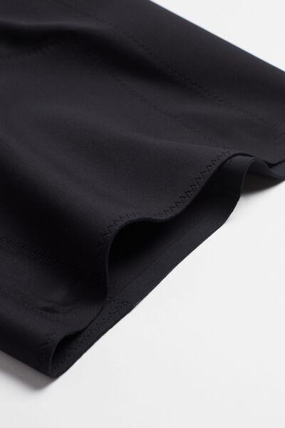 Black High-Waisted Raw-Cut Shorts, , large image number 7