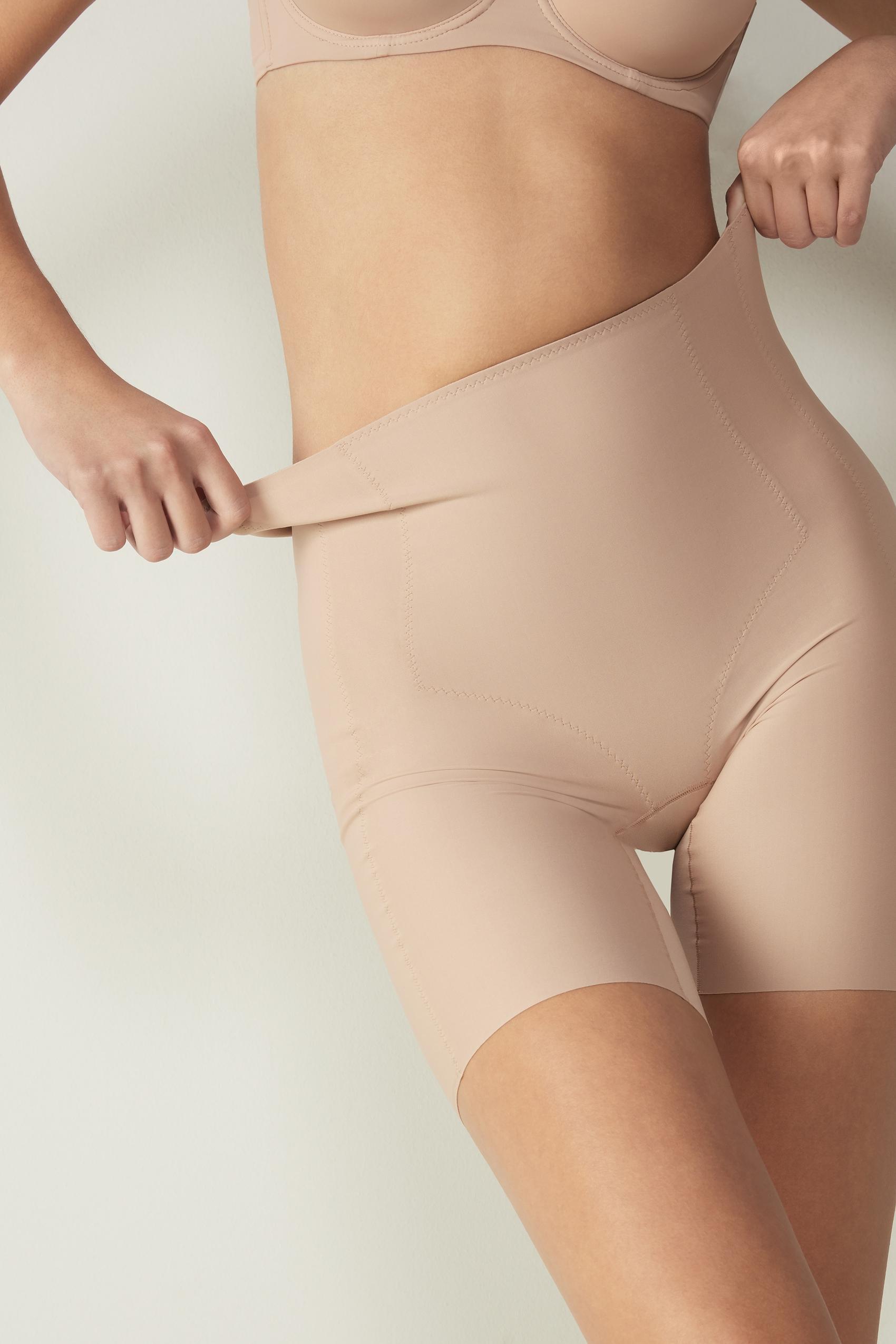 Beige High-Waisted Raw-Cut Shorts, , large image number 0