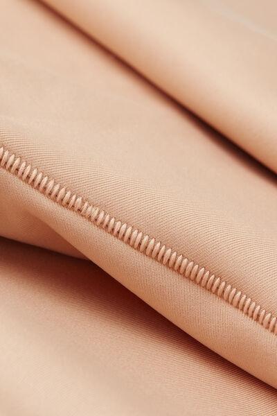 Beige High-Waisted Raw-Cut Shorts, , large image number 7