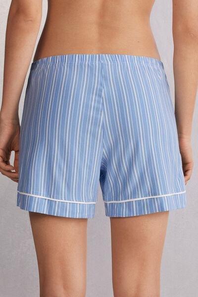 Blue Oxford Stripes Modal Shorts, , large image number 3