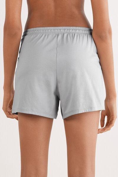 Grey Elevated Cotton Shorts, , large image number 3