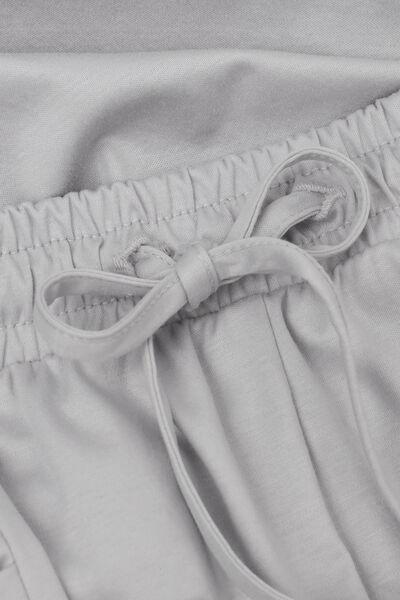 Grey Elevated Cotton Shorts, , large image number 4