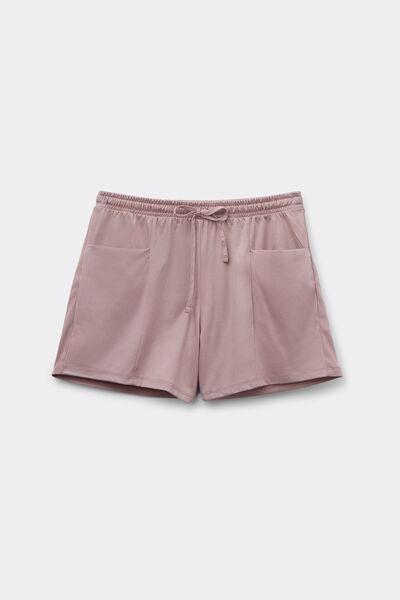 Pink Elevated Cotton Shorts, , large image number 1