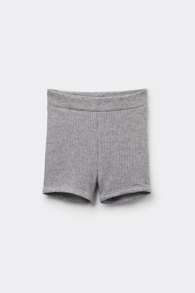 Grey Tricot-Effect Viscose Shorts, 5601_043K, medium