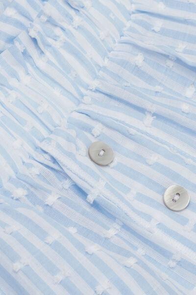 Blue Romantic Stripes Plumetis Cotton Canvas Shorts, 5601_117K, large image number 4