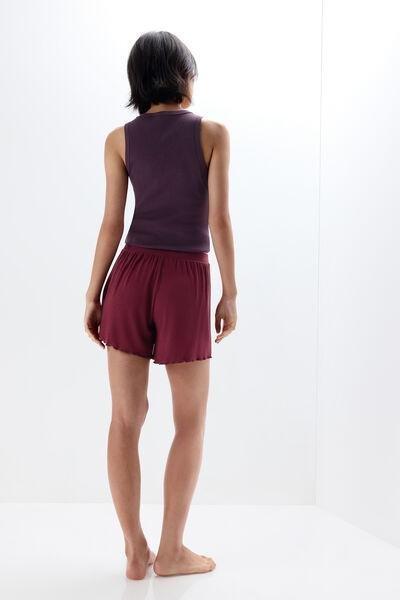 Red Lounging Around Modal And Silk Shorts, 5601_181K, medium