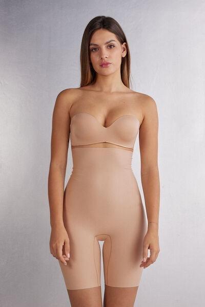 Beige High-Waisted Light Shaping Shorts, , medium