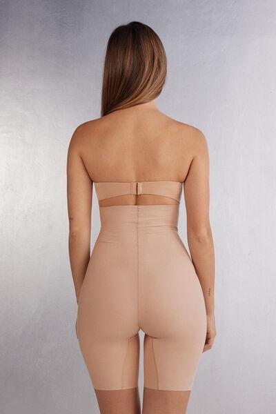 Beige High-Waisted Light Shaping Shorts, , large image number 3